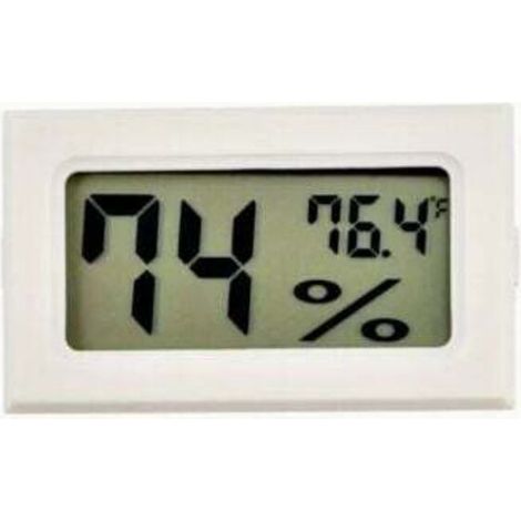 [NIEMALS VERWENDET] Mini-Digitalthermometer und Hygrometer in Weiß zur Überwachung von Temperatur und Luftfeuchtigkeit in Innenräumen – Anzeige in Fahrenheit (℉).