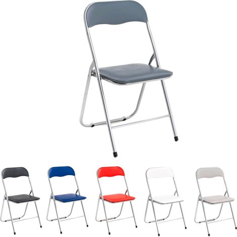 Marvin Sedia Pieghevole Imbottita Salvaspazio Portatile Richiudibile Da Interno Esterno Giardino Campeggio Ufficio Resistenti Ferro Leggere (Grigio) (1/2)