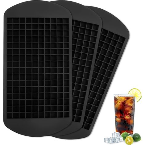 Bac a Glacon, Glacons Moule, 24x12cm Bac Glacon Silicone pour Cocktails, Whisky, Cuisine, Bar (noir) (1/5)