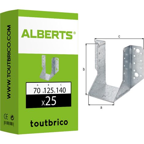 Support En U 70x125x2 Fixation Robuste Pour Bois - Alberts (1/4)