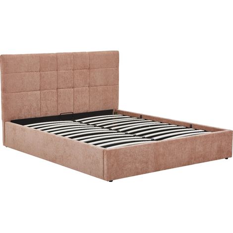 Letto contenitore 140 × 190 cm - Tessuto - Terracotta HOPEYA (1/5)