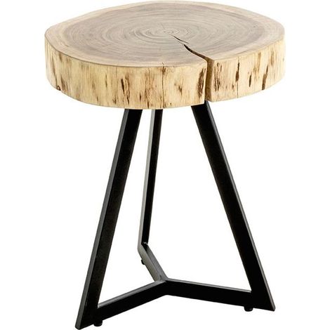Table d'Appoint en Bois "Nara" 43cm Acacia & Noir (1/3)