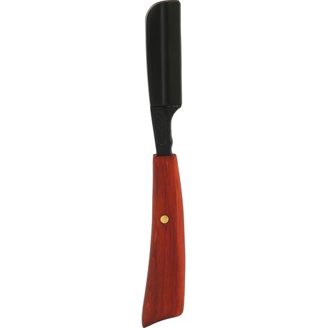 Rasoir droit manche zinc alliage coupe japonaise barber lame rasage cheveux sourcils S53-6 noir, 6 pièces (1/5)