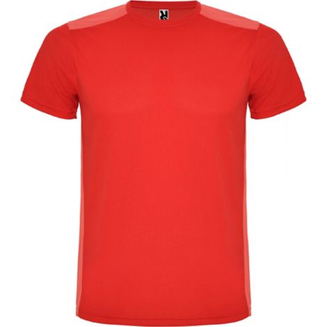 Camiseta deportiva de manga corta combinada en espalda y hombros DETROIT ROLY M Rojo/Rojo Claro