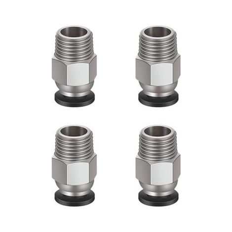 Lot de 4 raccords rapides pneumatiques pour connecteur d'air comprimé, diamètre 4 mm, filetage M5, noir (1/5)