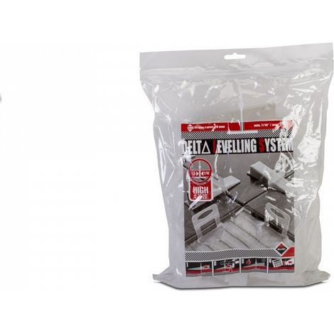 RUBI 2846 Bridas de Nivelación para Cerámica Brida de 1,5 mm para Baldosas Cerámicas de entre 11 y 20 mm Para Formatos de 30x30 cm y Superiores 100 unidades BRIDA DELTA LEVEL SYSTEM