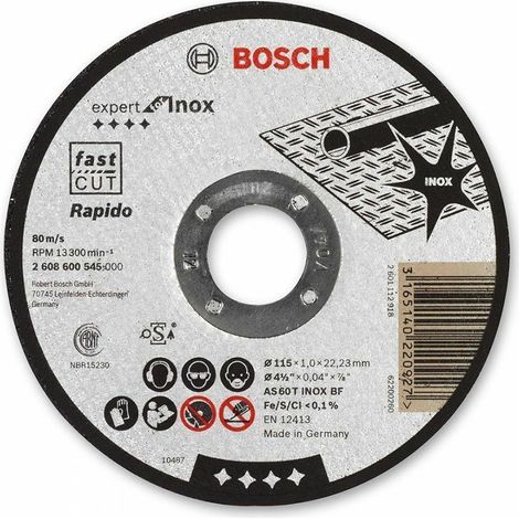 Bosch Pro Stainless Steel and Metal Bonded Cutting Disc 115 x 1.0 x 22.23mm