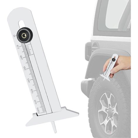 Manomètre compatible avec jauge de profondeur, manomètre compatible avec les poids lourds, manomètre en acier inoxydable, testeur de pneus antidérapant (1/5)