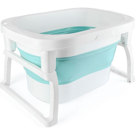 ® Baignoire Pliable BéBé,Bassin de Douche Portable, La baignoire pour bébé convient aux nouveau-nés aux tout-petits,72 x 51 x 42 cm,bleu (1/5)
