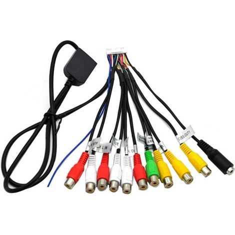 Car Radio Stereo RCA Output Cable Wire Adapter Aux-In Subwoofer/Amplifier 3.5mm 20 Pin Harness Head Unit (1/5)