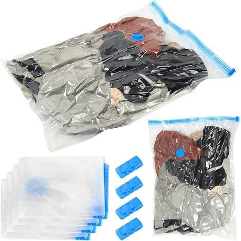 4 Pcssac Sous Vide Vetement Aspirateur,Sac De Compression,Sac Rangement Sous Vide,Sacs De Compression De Voyage Pour Oreille[CA68] (1/5)