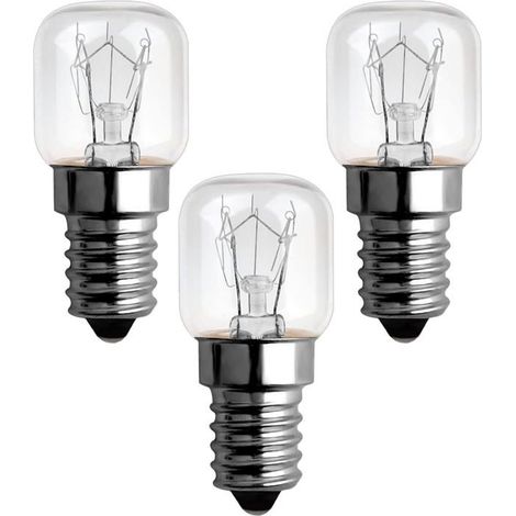 Ampoule E14 15 W blanc chaud 2300 K pour four, résistante à la chaleur jusqu'à 300 °C, à intensité variable, pour micro-ondes et hottes aspirantes, lot de 3 (1/5)