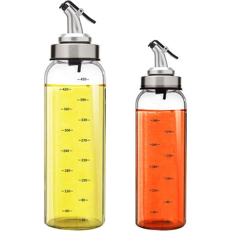 Lot de 2 bouteilles doseuses d'huile d'olive - Distributeur pour vinaigre et salade