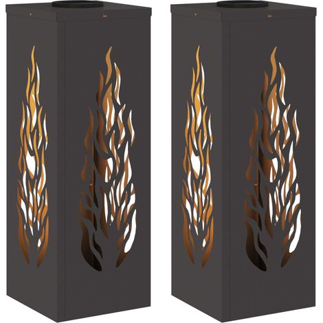 Lumière de chemin LED solaire 2 pcs Noir Acier laminé à froid (1/5)