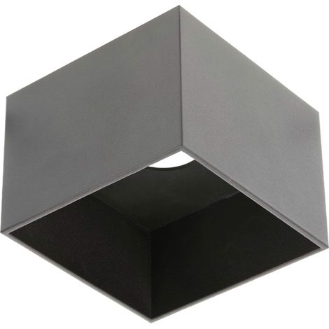 Plafonnier carré en aluminium 120 x 85 IP20 ES11 GU10 Noir (1/3)