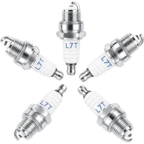 Lot de 5 Bougie d'allumage L7T pour NGK BPMR7A et Bo-sch WSR6F WSR5F et Plus de Bougies Allumag, Tronçonneuse Tondeuse à gazon Petit Moteur Accessoire Pièces (1/5)