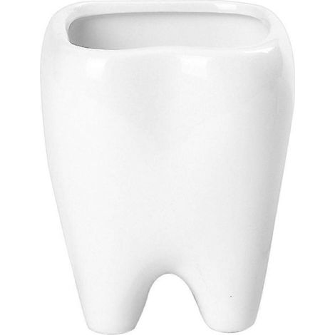 Pot de fleurs en céramique décoratif en forme de dents, support pour plantes d'intérieur, pot pour cactus (1/5)