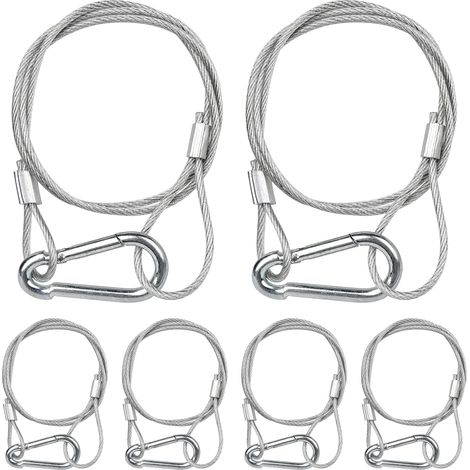 6 Pack Safety Cable Retainer for Stage Light Trellis Accessories with Transparent Rope Head, Diameter 2mm, Length 50cm (1/5)
