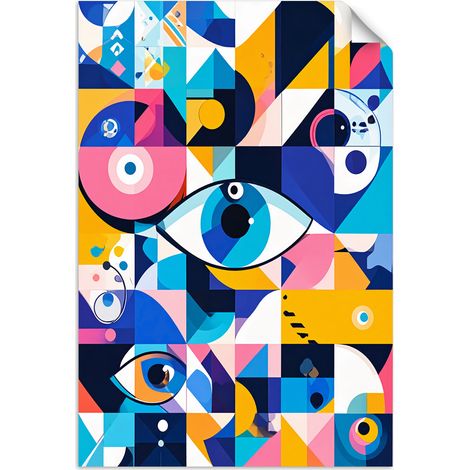 Selbstklebendes Poster – Wandsticker Geometrische Abstraktion Auge Bauhaus 30x45 cm (1/3)