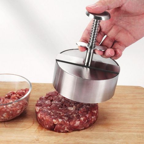 Presse à hamburger en acier inoxydable 304, diamètre 11 cm, presse compacte pour galettes de viande, accessoire de cuisine pour hamburgers maison (1/4)