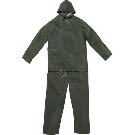 Ensemble De Pluie Rouchette Bruine Vert, Taille L