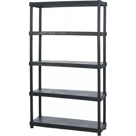 scaffale 5 ripiani in polipropilene "titano" nero portata 350 kg 120x40x188 cm