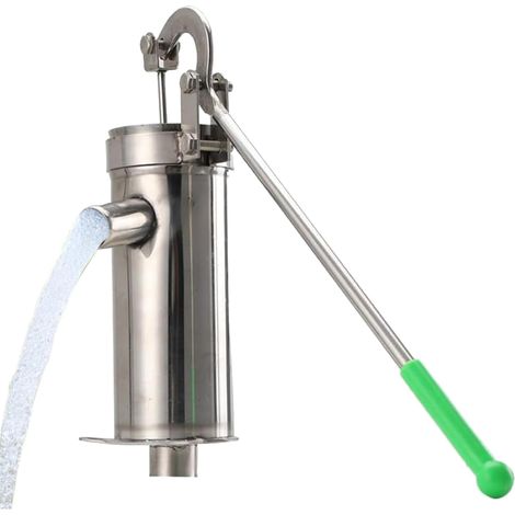 Bomba manual para pozo - Bomba de agua - Bomba manual de acero inoxidable - Herramienta de succión para pozo - Bomba de refuerzo - Peso: 1500 g - Para césped, estanque, granja - Riego