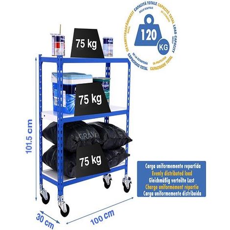 Simonrack Modulo scaffale metallico blu e bianco