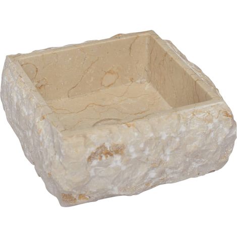 Lavandino da bagno lavabo da appoggio lavabo da WC lavabo da bagno lavabo da interno 30 x 30 cm marmo crema 020002818