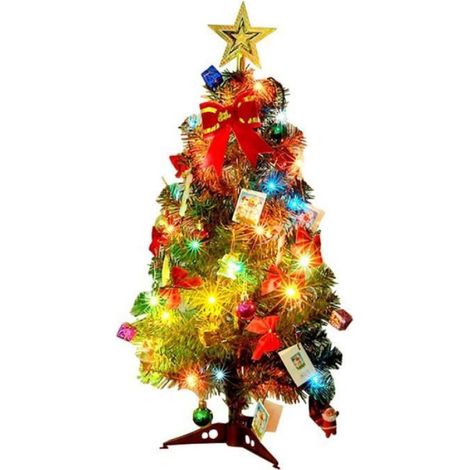 Arbre de Noël LED 60cm - - Décoration de fête - PVC - Vert - Intérieur - Noël - Enfant - Contemporain (1/5)