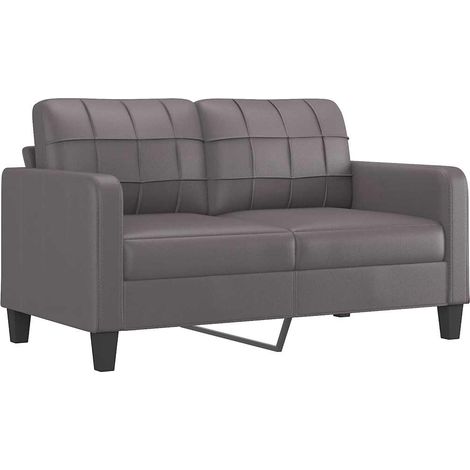 Sofá de 2 plazas de cuero sintético gris 140 cm vidaXL