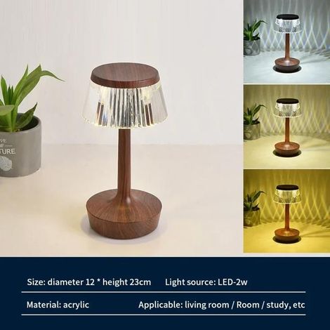 Lampe Led tactile USB au design moderne, luminaire décoratif d'intérieur, idéal pour une Table de chevet,couleur noyer (1/4)