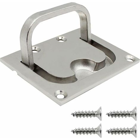 Trappes Affleurantes pour Bateaux Poignée Marine en Acier Inoxydable Trappe Encastrée pour Bateau Poignée de Traction Encastrée avec 4 Vis pour Casier d'armoire Marine Yacht Boat- (1/5)