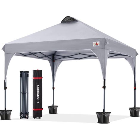 Pavillon 2.5x2.5M wasserdicht PopUp Sonnenschutz 2,4X2,4M Grau (1/5)