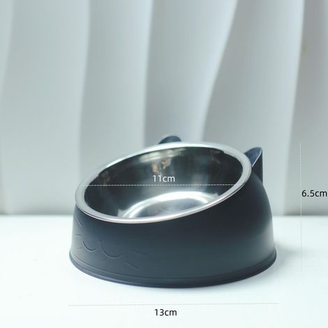 gamelle haute en acier inoxydable pour chat, gamelle haute antidérapante à 15°, gamelle inclinée pour animaux de compagnie