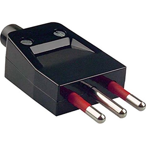 Bachmann Enchufe eléctrico macho negro 250 V 10 A