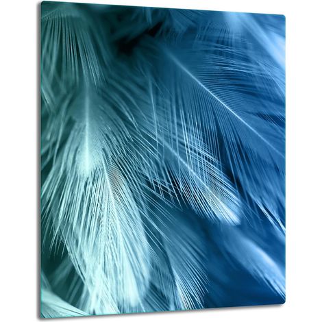 Tischplatte aus Glasplatte 40x52 Federn (1/5)