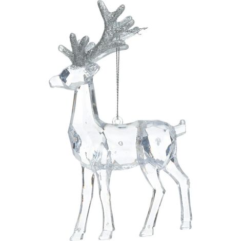 Sujet de Noël Renne "Jardin Enchanté" 14cm Transparent