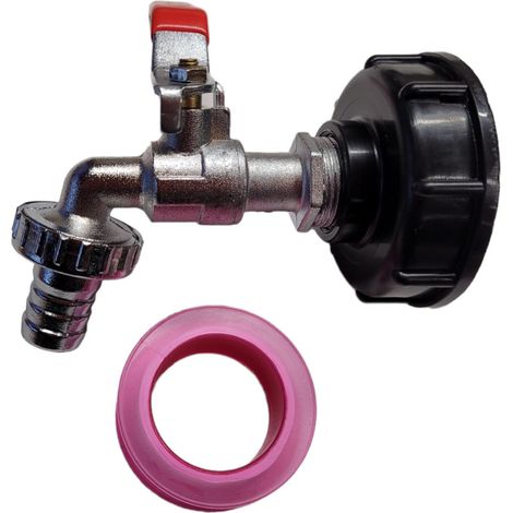 Robinet en laiton avec raccord (S60X6) pour cuve IBC - jardiboutique