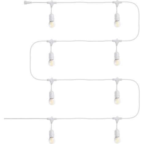 Guirnalda Exterior con Bombillas LED E27 Casquillo Gordo Filamento 5.5m IP65 Blanco 4000K Blanco Neutro (1/5)