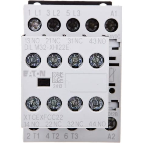 Contattore di potenza 12A 3P 24V CC 2Z 2R DILM12-22 (24V CC) 106369