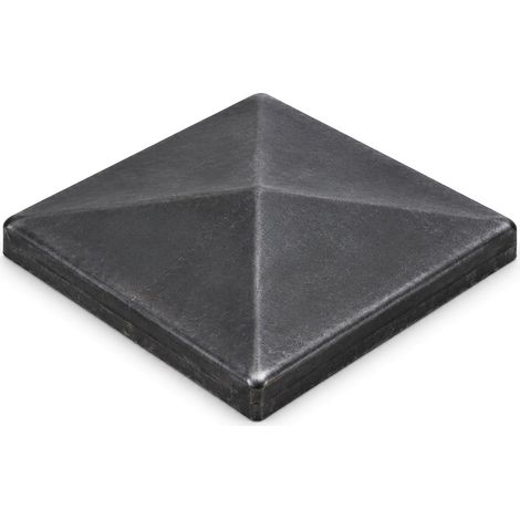 Deco Fer Forge – Couvre poteau chapeau carré 120x120mm – Acier brut à souder – Hauteur 29mm – Étanchéité pour tube de portail