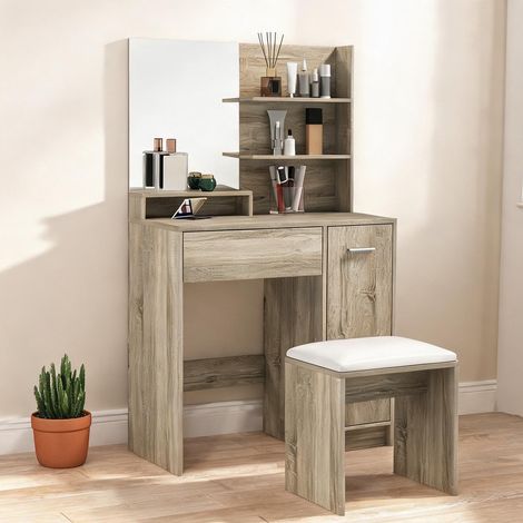 Coiffeuse en melamina de Madera Vidrio 80 x 40 x 132 cm (1/5)