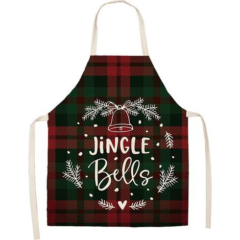 Tablier De Cuisine - Motif Plaid Buffalo Rouge Et Noir - Ajustable - Pour Cuisiner Boulangerie Grillades Fêtes De Fin D Année - 1 Pièce (1/5)