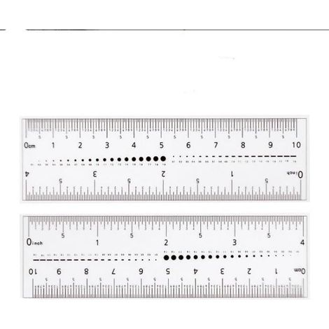 Règles flexibles en film blanc 2 x 4 pouces, échelle de 0,1 mm (1/5)