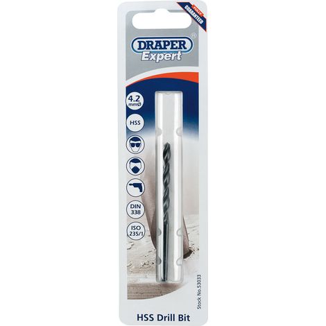 Draper 53033 Draper Expert HSS Twist Drill for 5 x 0.8 Taps, 4.2 x 75mm (1/5)