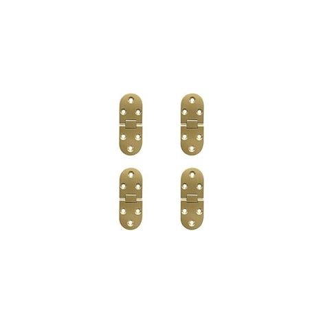 180 Degré Flip Charnières Rabattables en Laiton Bord Rond avec Vis Charnière pour Table Pliante Meubles Armoire Portes Boîte En Bois Anti Rouille Cuivre Polissage Lot de 4