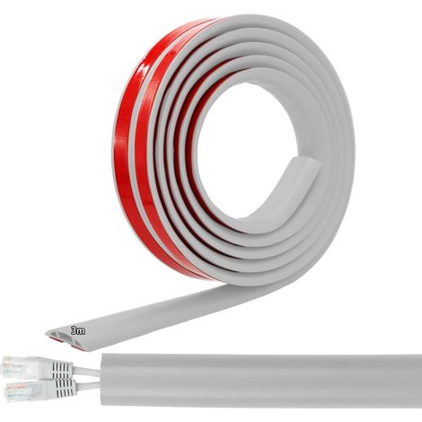 Copertura per cavi elettrici autoadesiva per pavimento, canale per cavi flessibile piccolo 3M per ufficio, concerti, ecc. Protezione per cavi elettrici e prevenzione dei rischi di inciampo, grigio