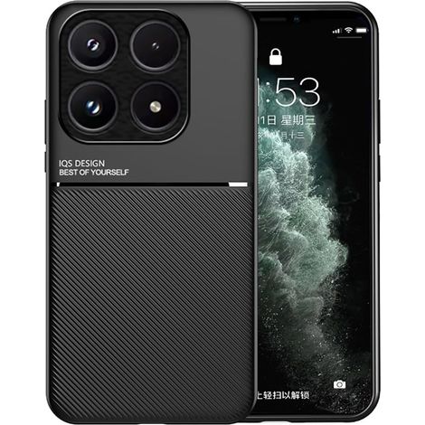 Coque pour Xiaomi 17 5G, Grâce Exquis Mode Texture Doux Étui, Premium Très Mince Antichoc Antidérapante TPU + PU Bumper Silicone Housse. Noir (1/5)