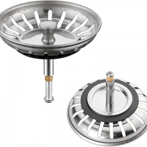 10 Pièces Bouchon Evier Cuisine INOX - Filtre Evier Universel (Dia: 79MM), Bonde Evier avec Fentes, Grille Evier Antiblocage, Panier pour Evier Vidange Rapide (1/5)